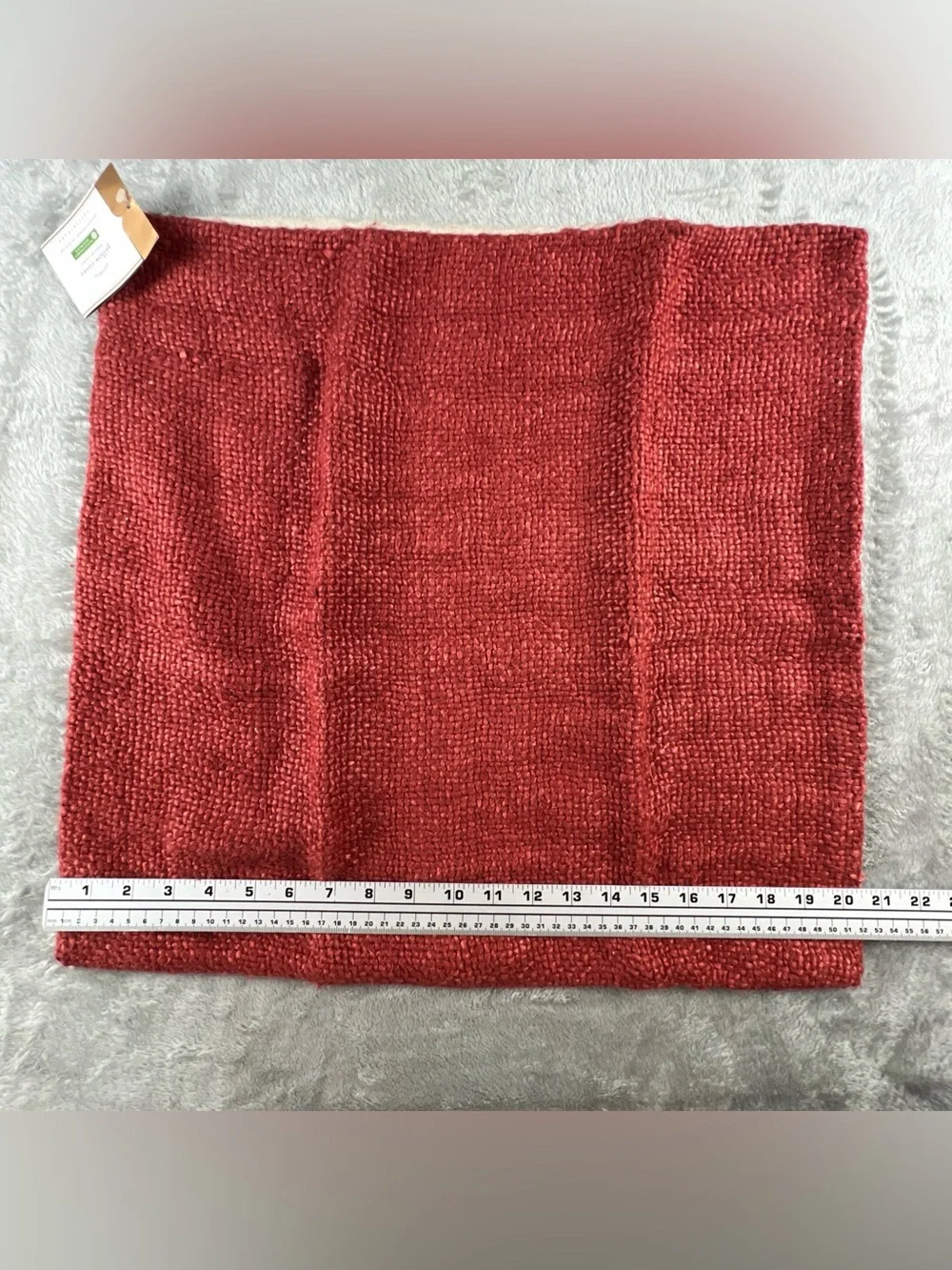 Pottery Barn Faye Linen Textured Pillow Cover Sumac Red 20